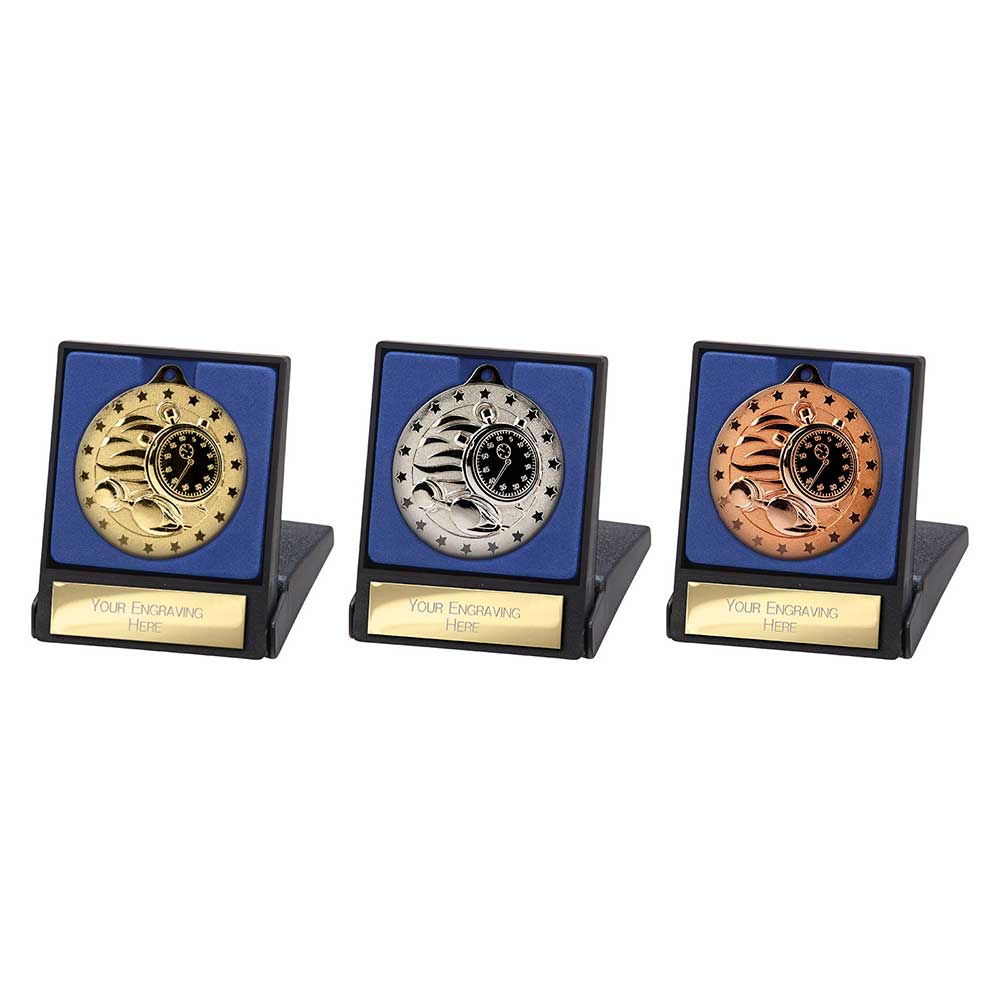 Cascade Stars Swimming Medal & Box Silver 50mm