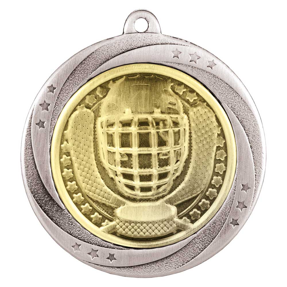 Superstar Ice hockey Medal Silver 60mm