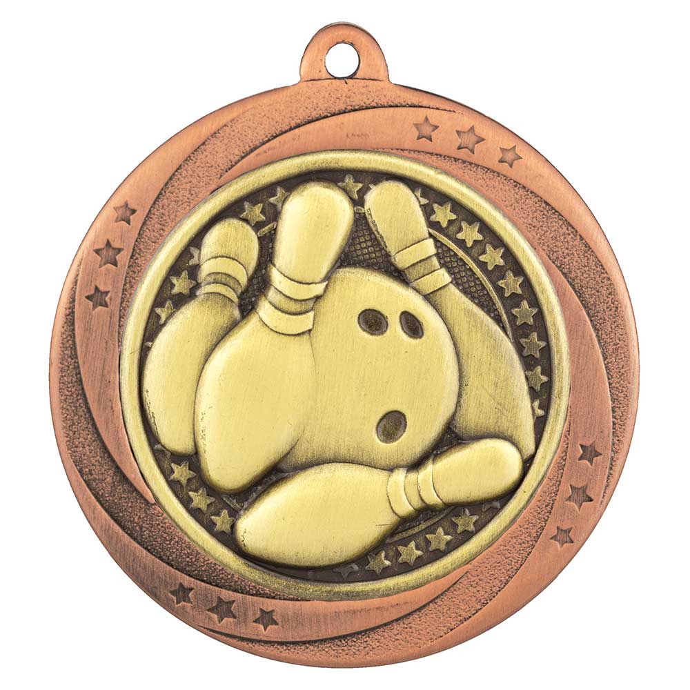 Superstar Ten Pin Bowling Medal Bronze 60mm