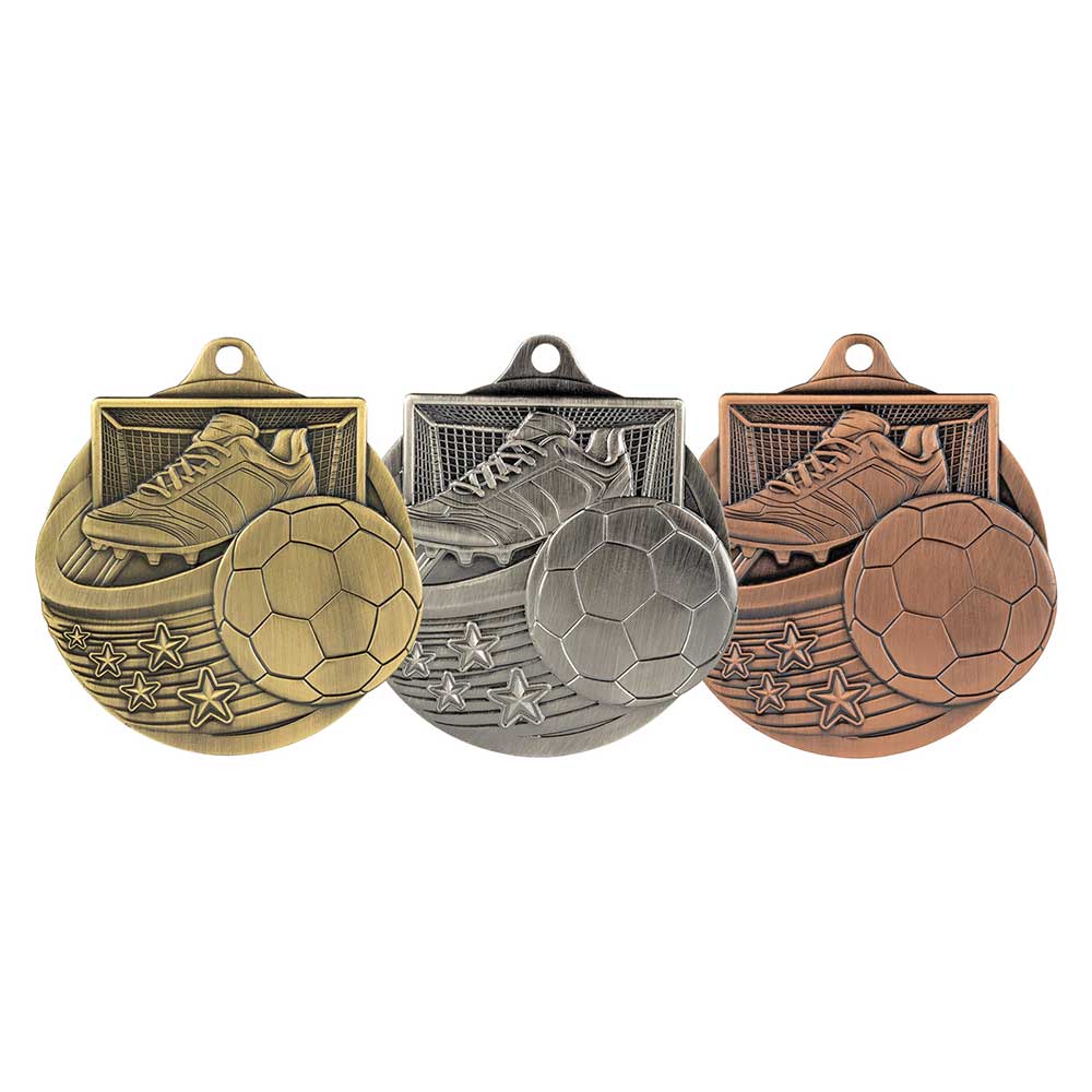 Power Strike Football Medal Antique Bronze 50mm