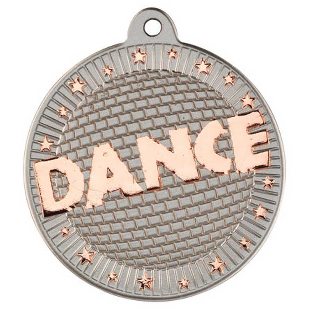 DANCE TWO COLOUR MEDAL MATT SILVER/BRONZE - 2in
