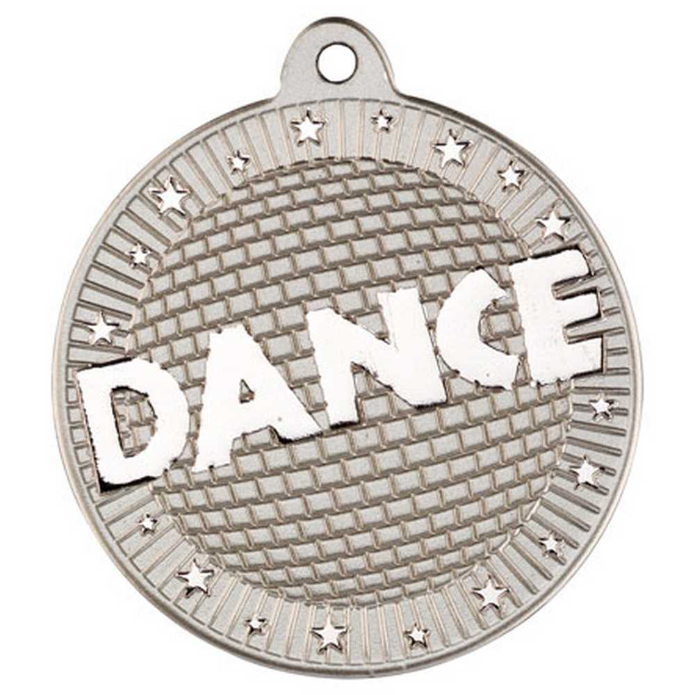 DANCE TWO COLOUR MEDAL MATT SILVER/SILVER - 2in