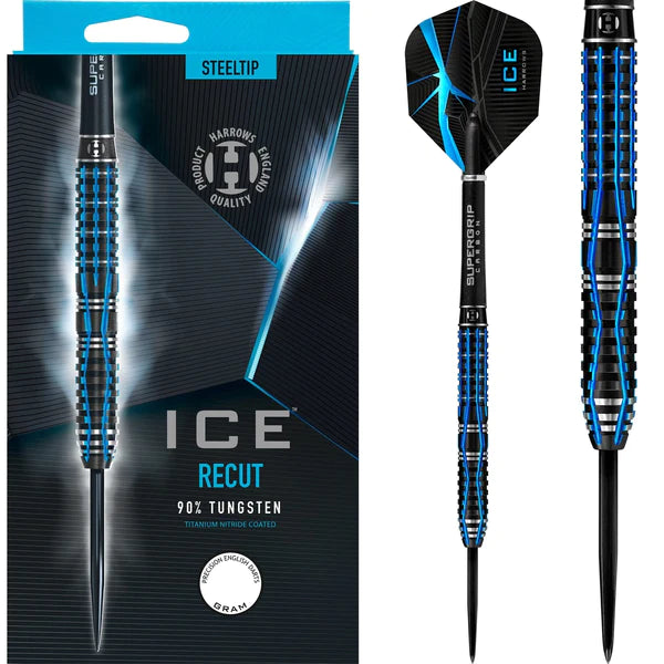 Harrows - Harrows ICE Recut Darts - Steel Tip - Black & Blue