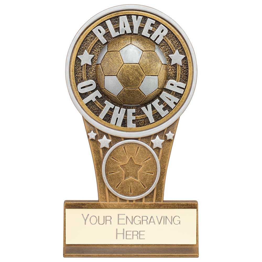 Ikon Tower Player of the Year Plaque Antique Silver & Gold 125mm