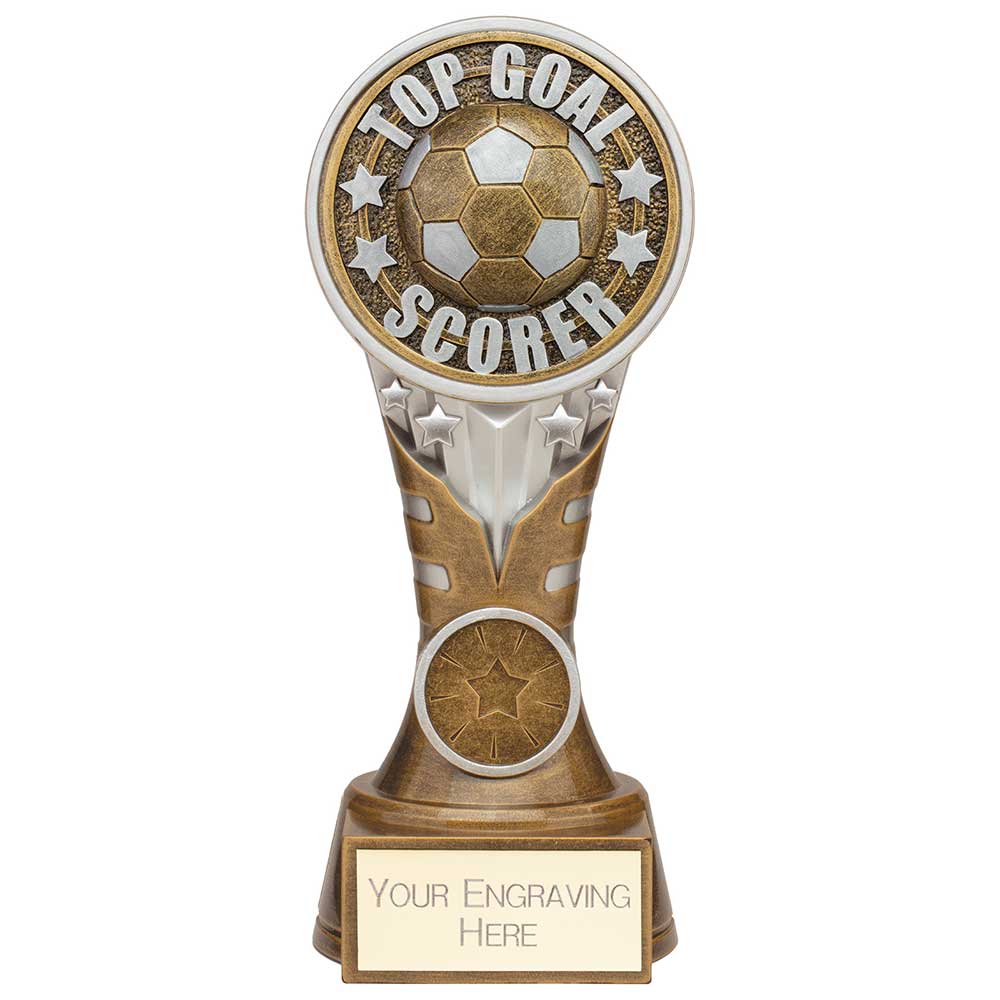 Ikon Tower Top Goal Scorer Award Antique Silver & Gold 175mm