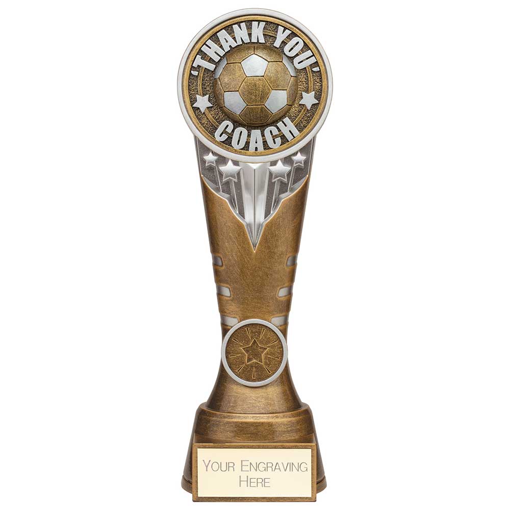 Ikon Tower Thank you Coach Award Antique Silver & Gold 225mm