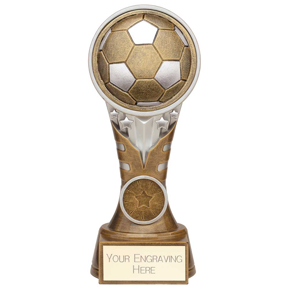 Ikon Tower Football Award Antique Silver & Gold 175mm