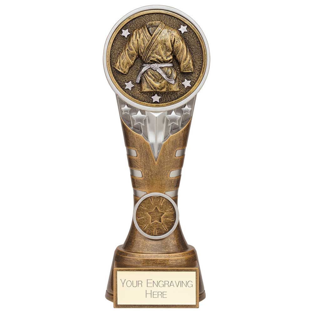 Ikon Tower Martial Arts Award Antique Silver & Gold 200mm