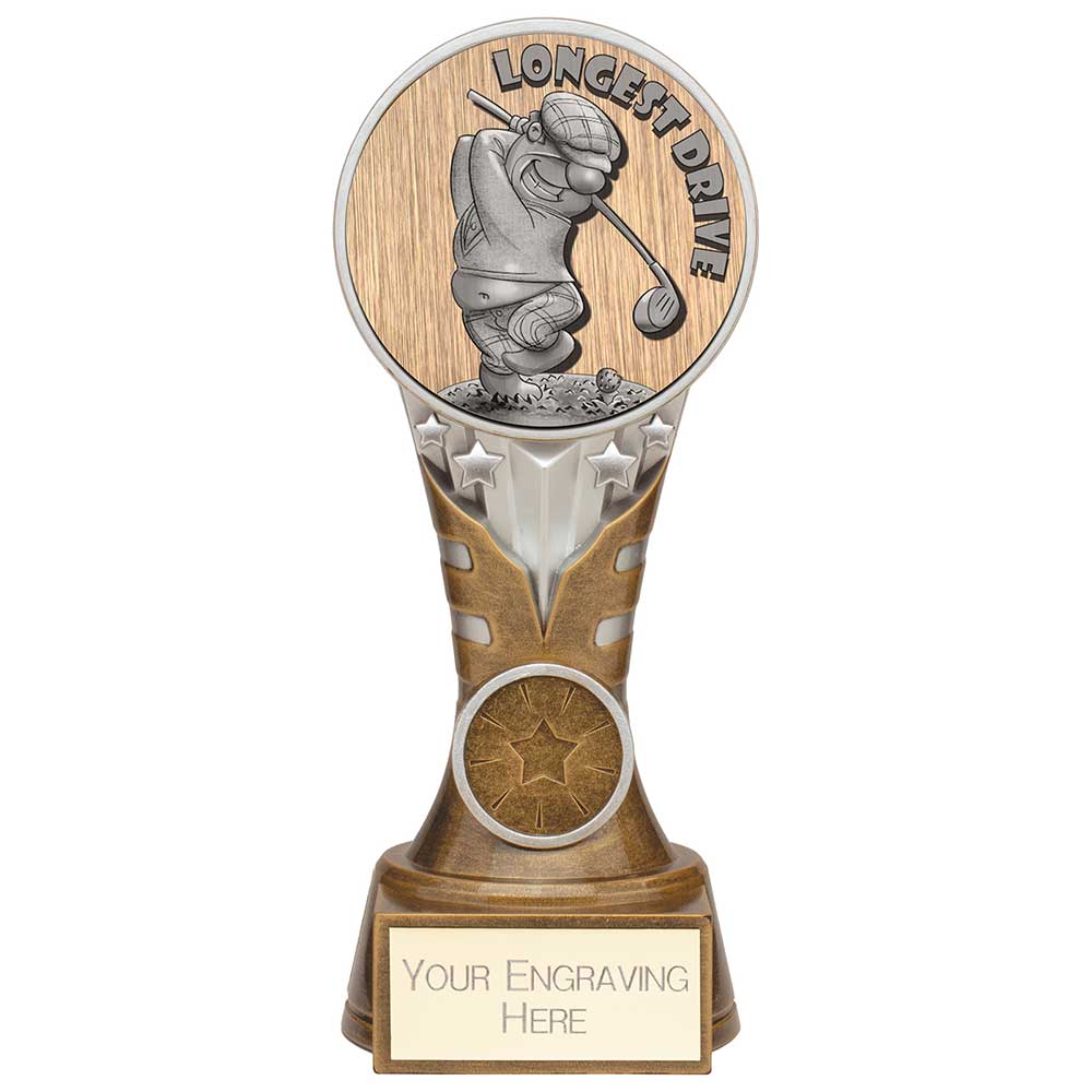 Ikon Goof Balls Longest Drive Award Antique Silver & Gold 175mm