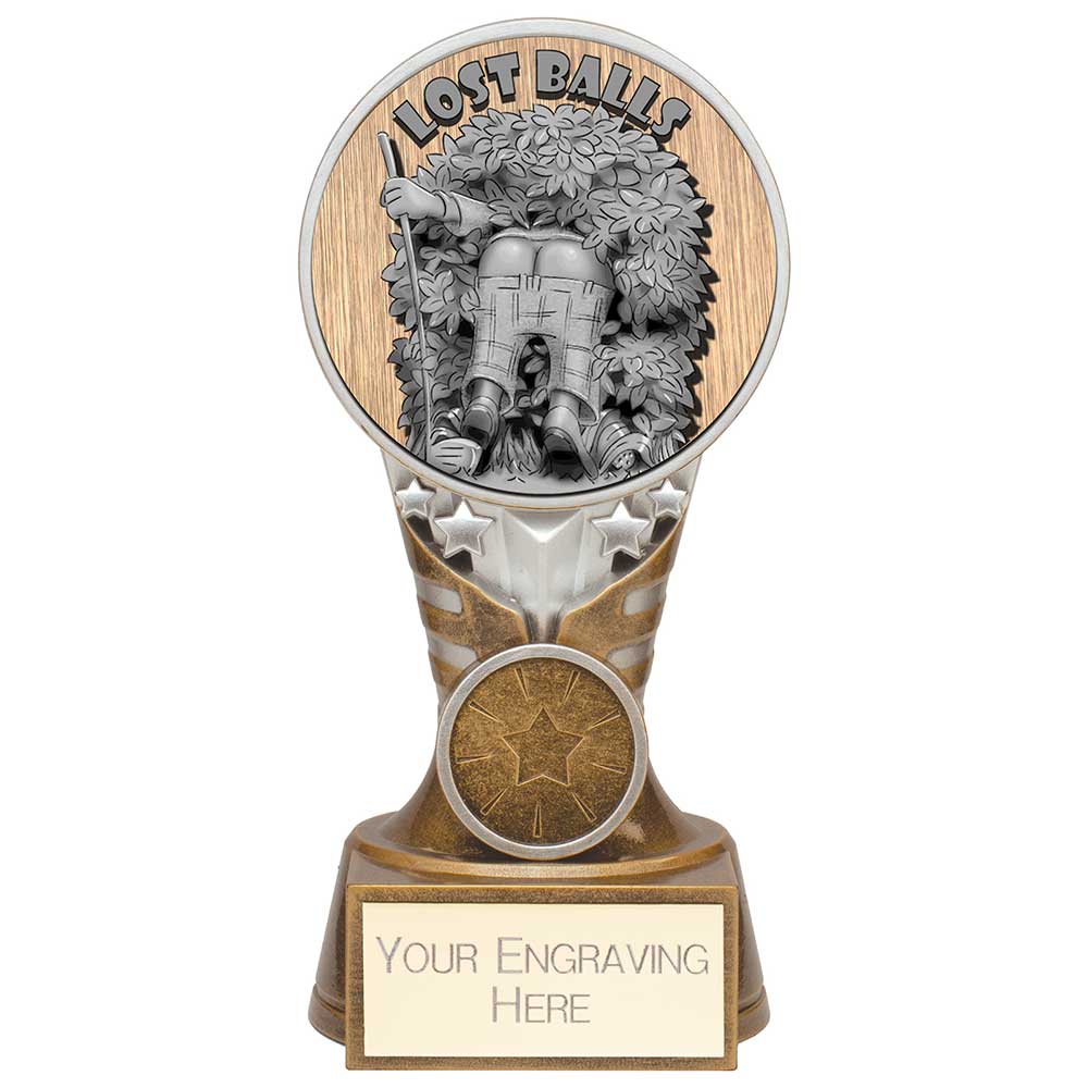 Ikon Goof Balls Lost Balls Award Antique Silver & Gold 150mm