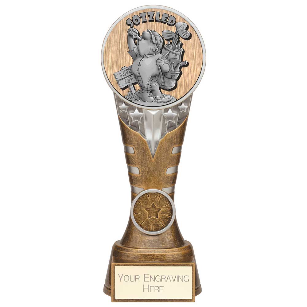 Ikon Goof Balls Sozzled Award Antique Silver & Gold 200mm