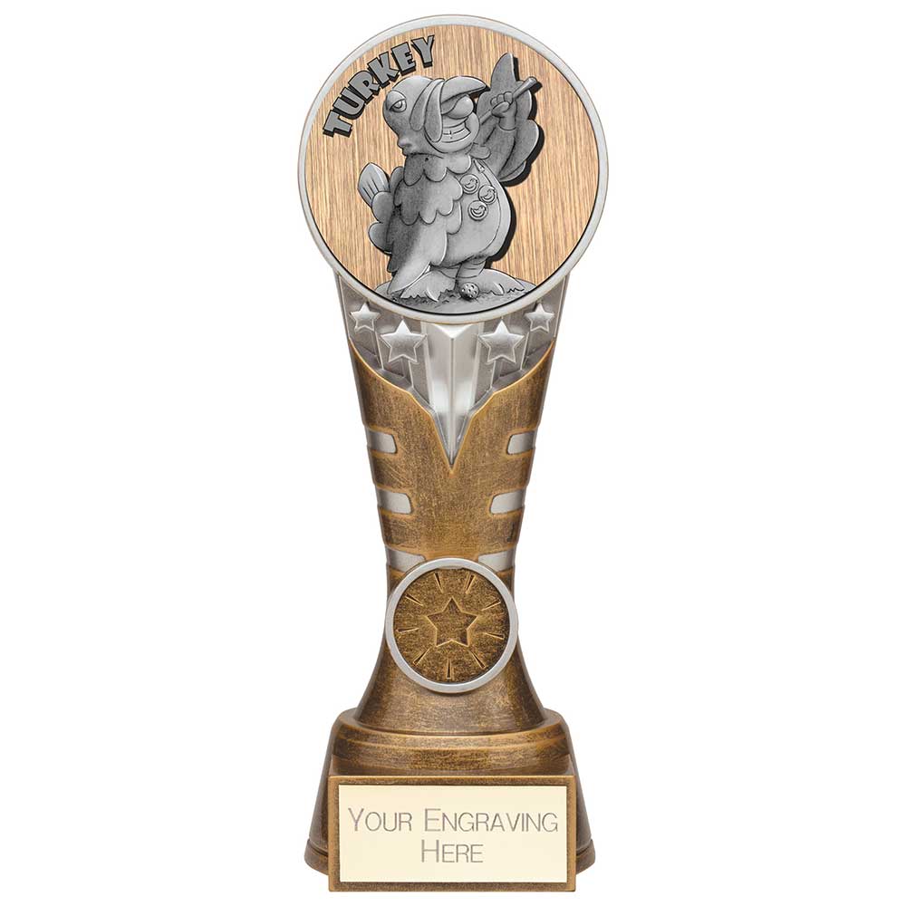 Ikon Goof Balls Turkey Award Antique Silver & Gold 200mm