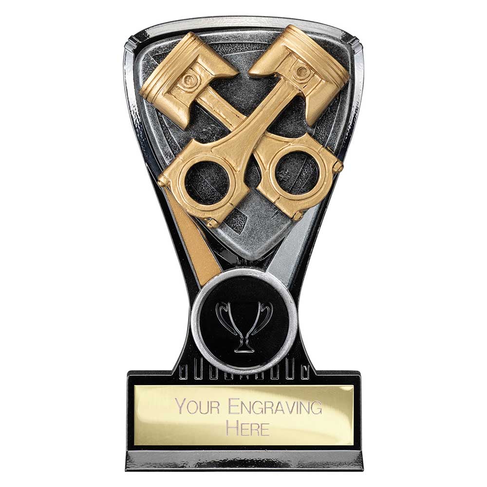 Wolverine Plaque Pistons Carbon Black & Fusion Gold 130mm
