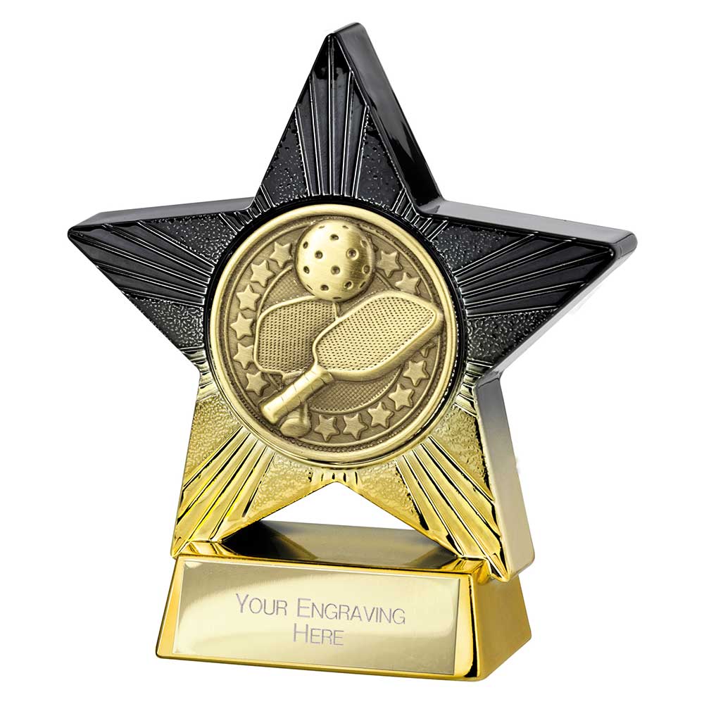 Superstar Pickleball Award Black & Gold 110mm