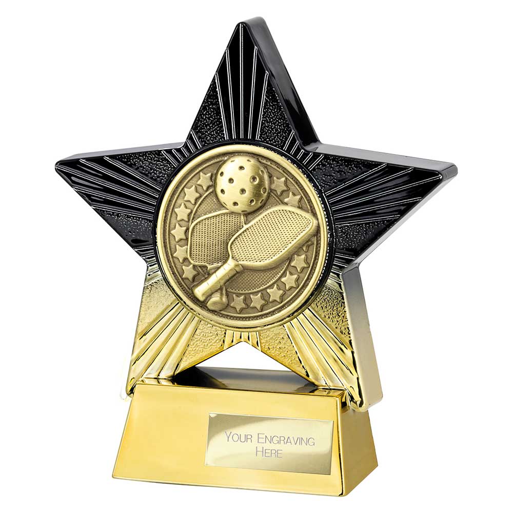 Superstar Pickleball Award Black & Gold 140mm