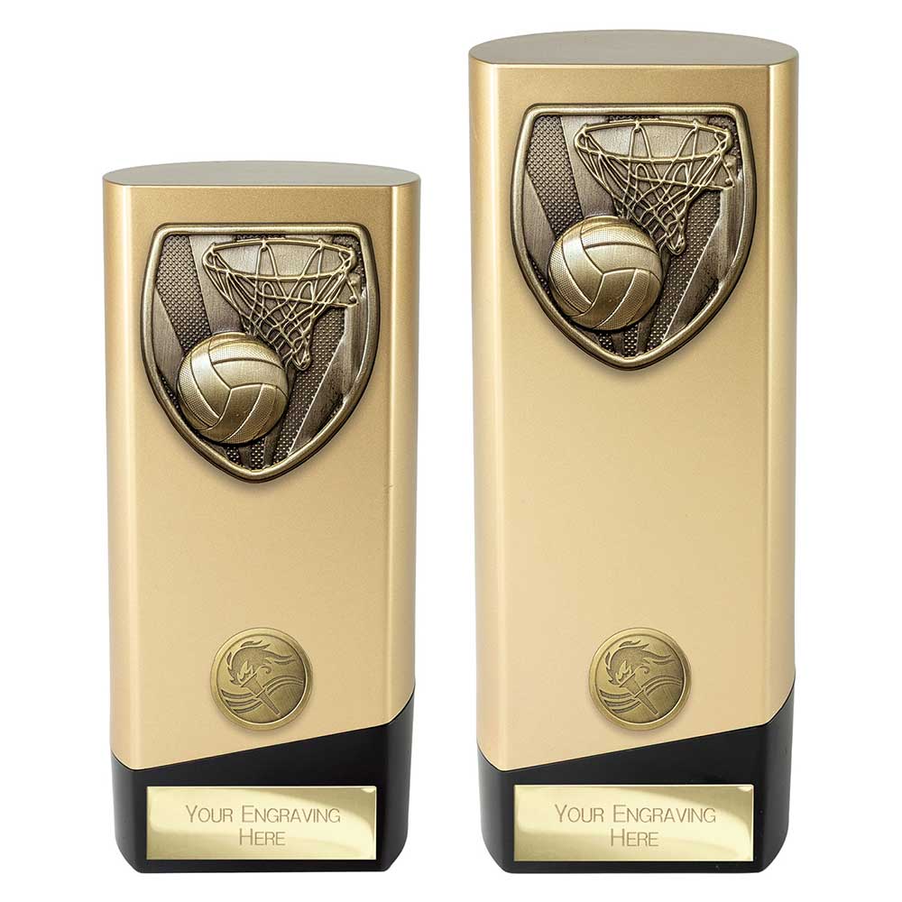 Prime Cobra Netball Award Gold & Black 160mm