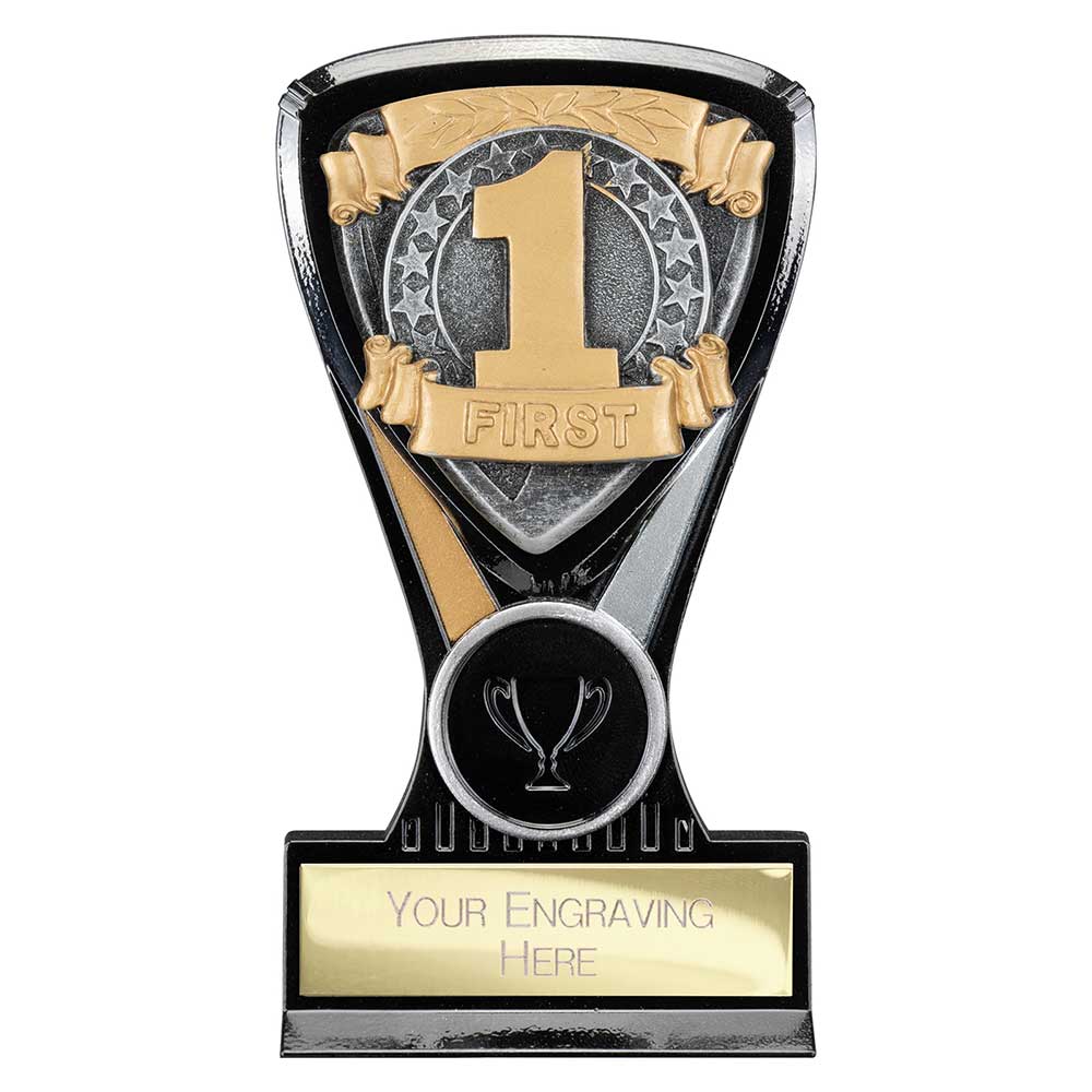 Wolverine Plaque 1st Place Carbon Black & Fusion Gold 130mm