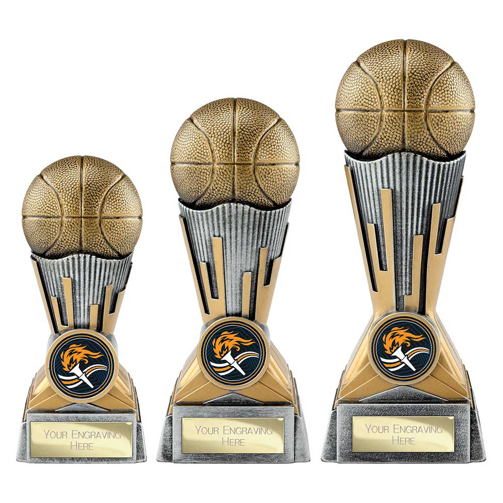 Digital Basketball Award Antique Silver & Gold 175mm