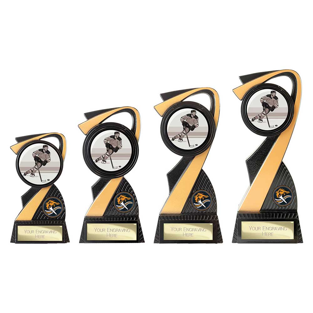 Mania Tower Ice Hockey Award Carbon Black & Gold 155mm