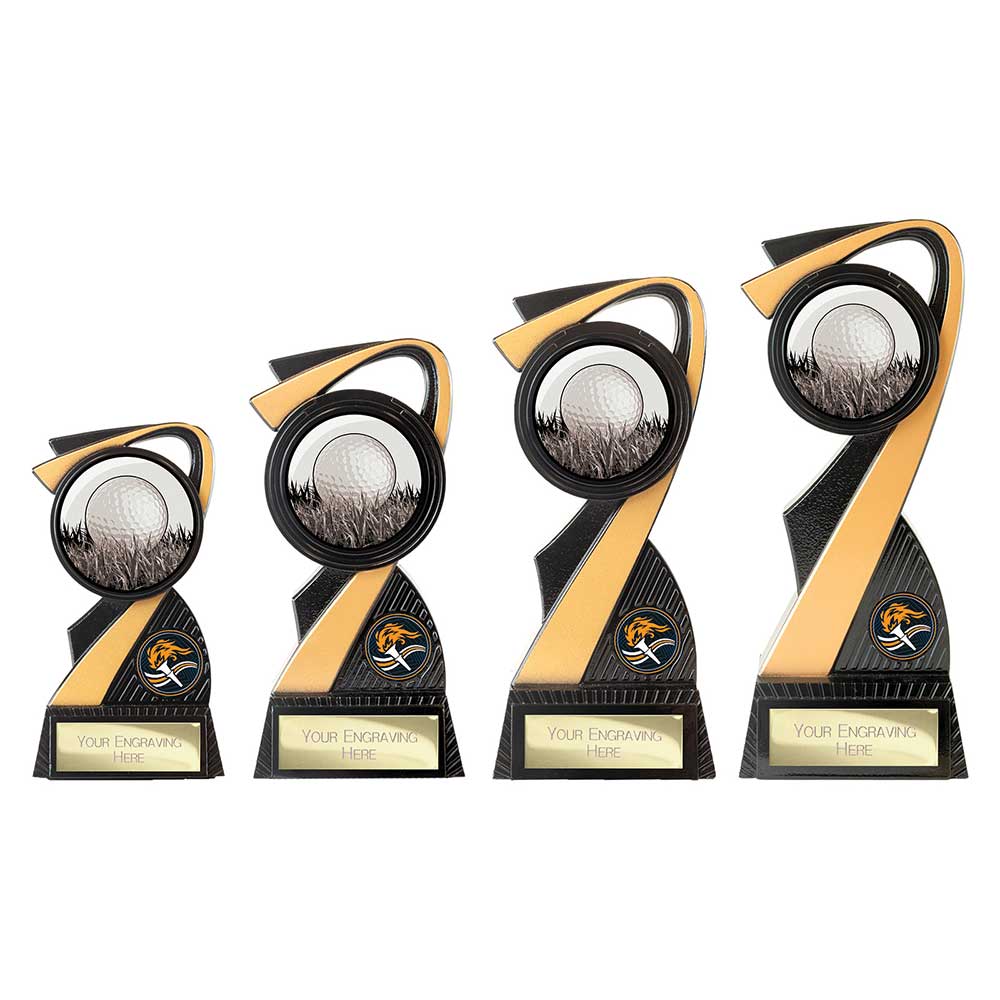 Mania Tower Golf Award Carbon Black & Gold 130mm