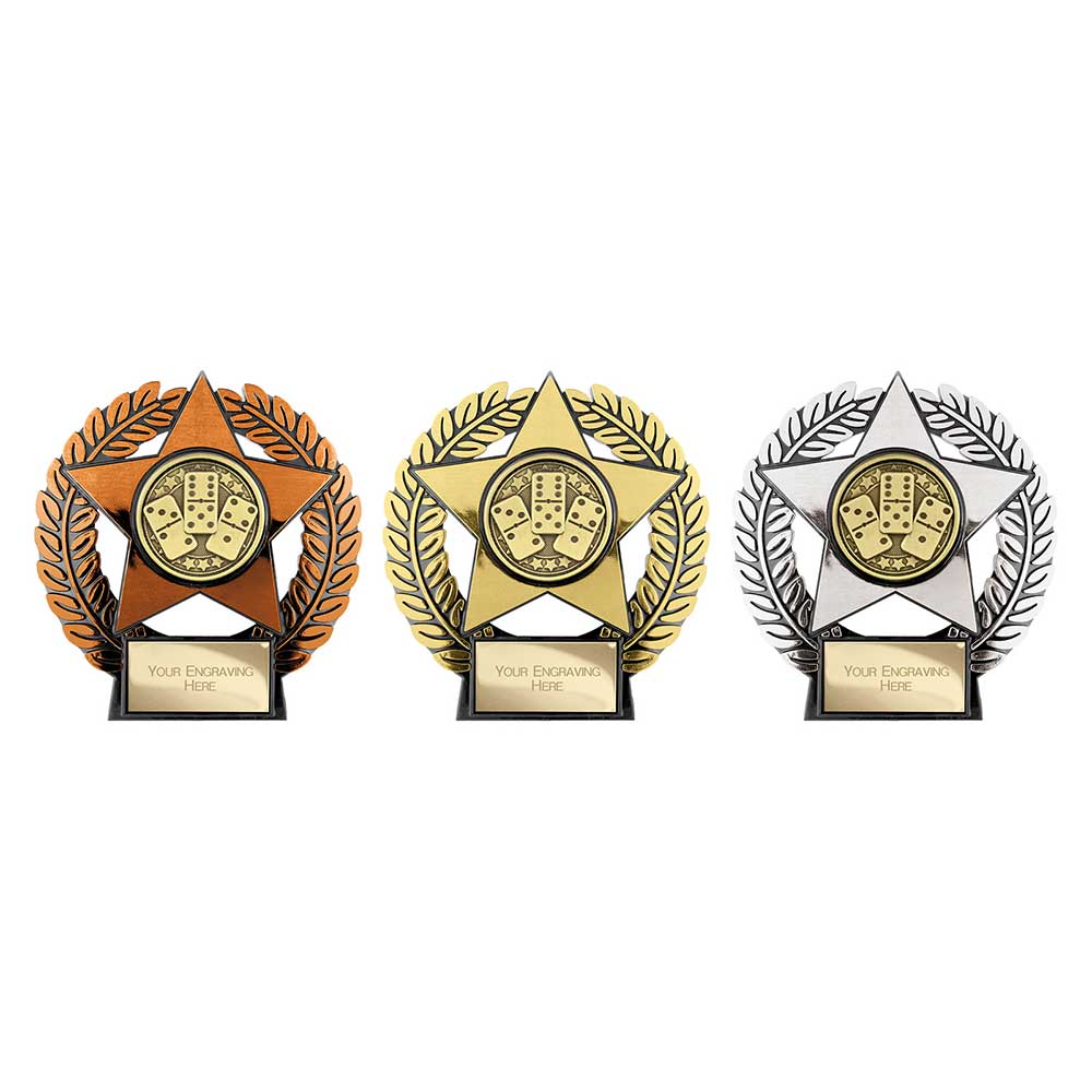 Emperor Star Dominoes Plaque Silver 120mm