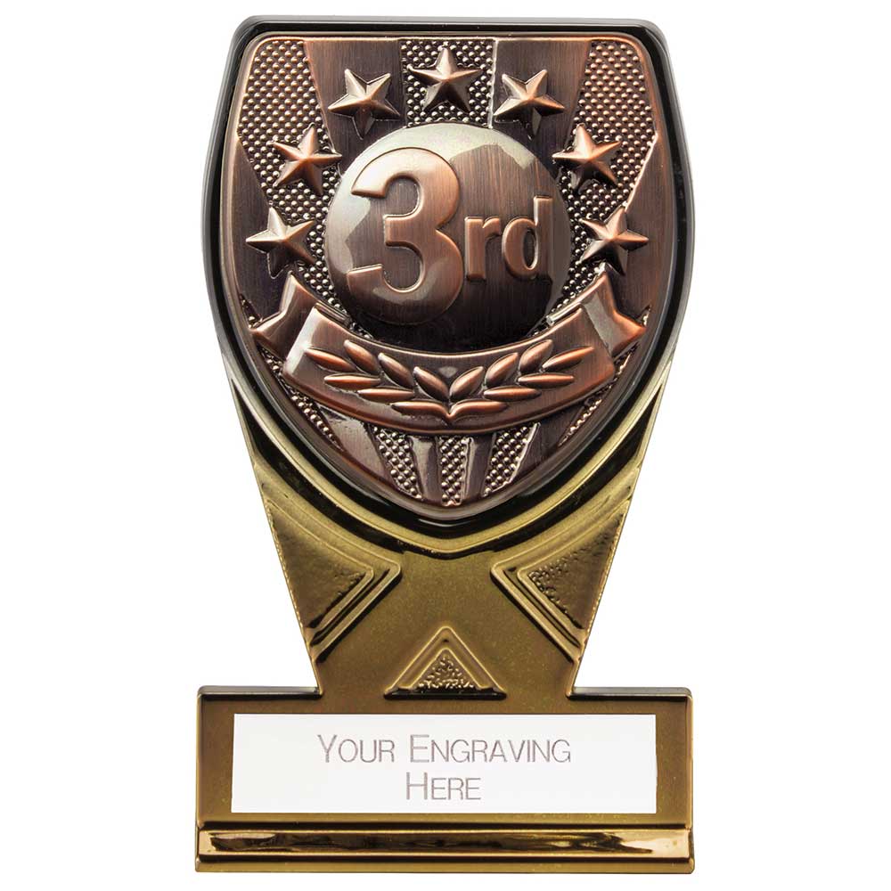 Fusion Cobra 3rd Place Plaque Award Black & Gold 110mm