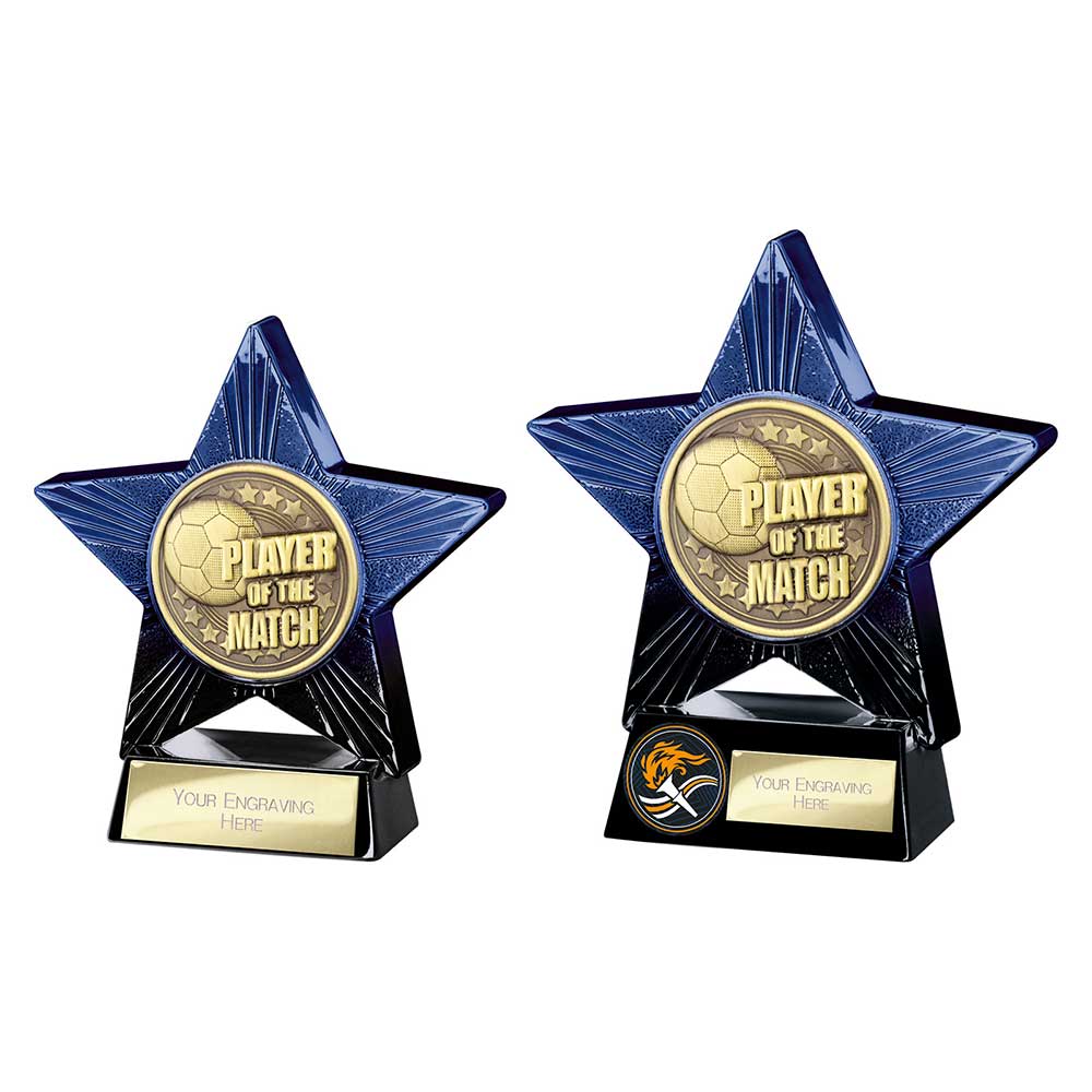 Superstar Player of Match Award Blue & Black 140mm