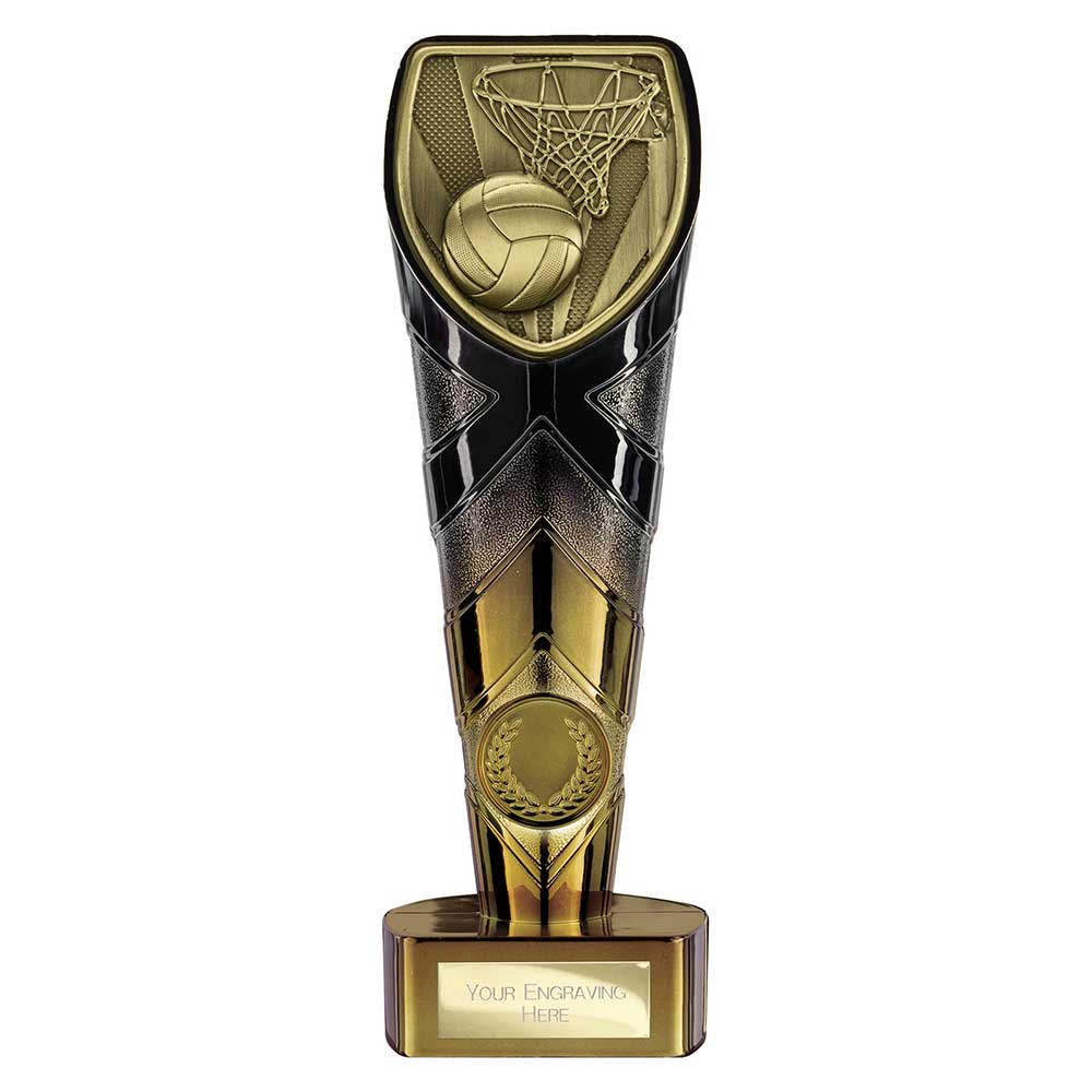 Fusion Cobra Netball Award Black & Gold 200mm