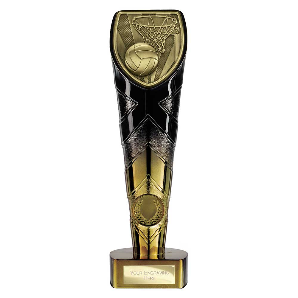 Fusion Cobra Netball Award Black & Gold 225mm