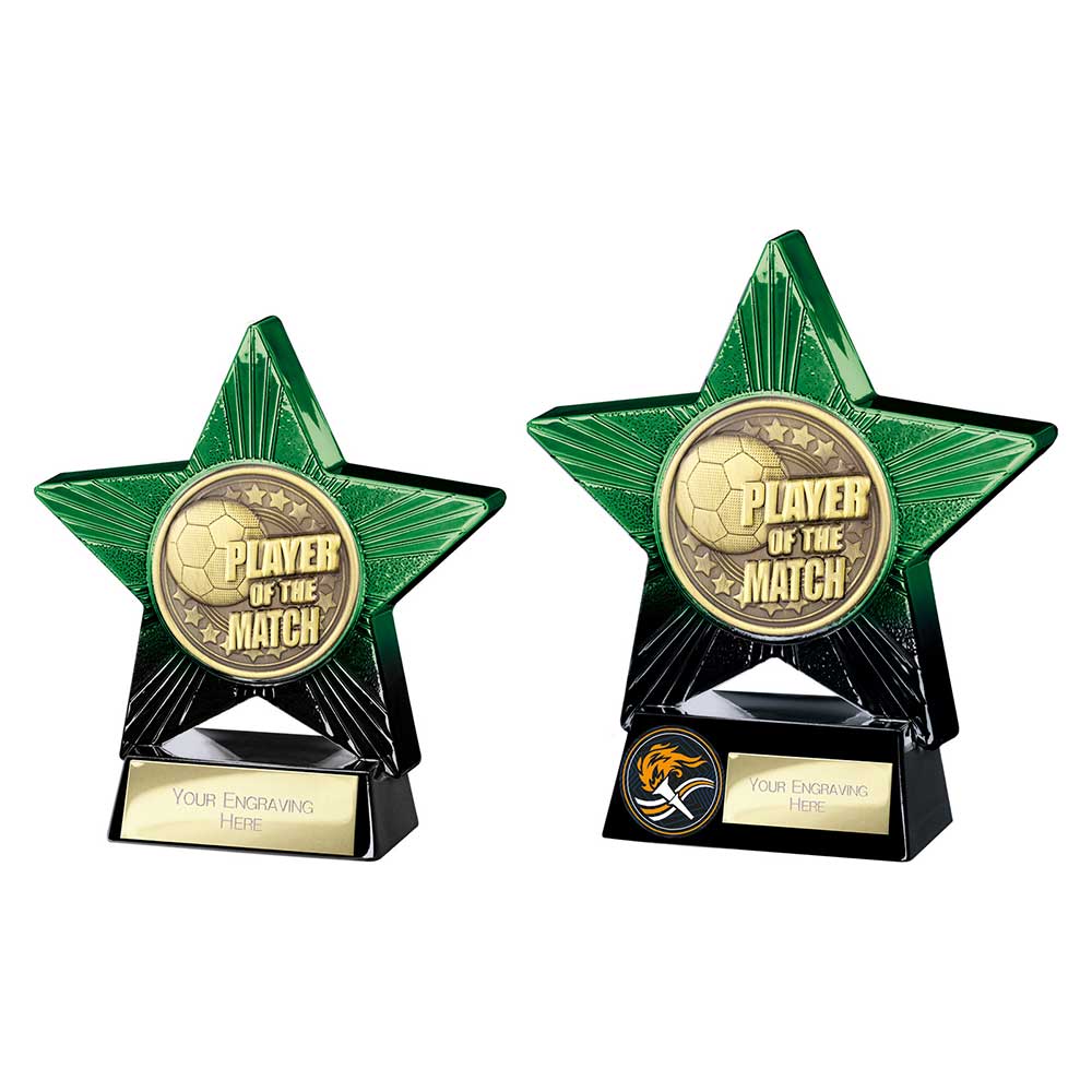 Superstar Player of Match Award Green & Black 140mm