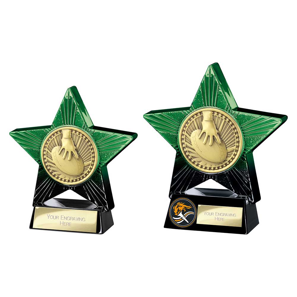 Superstar Rugby Award Green & Black 110mm