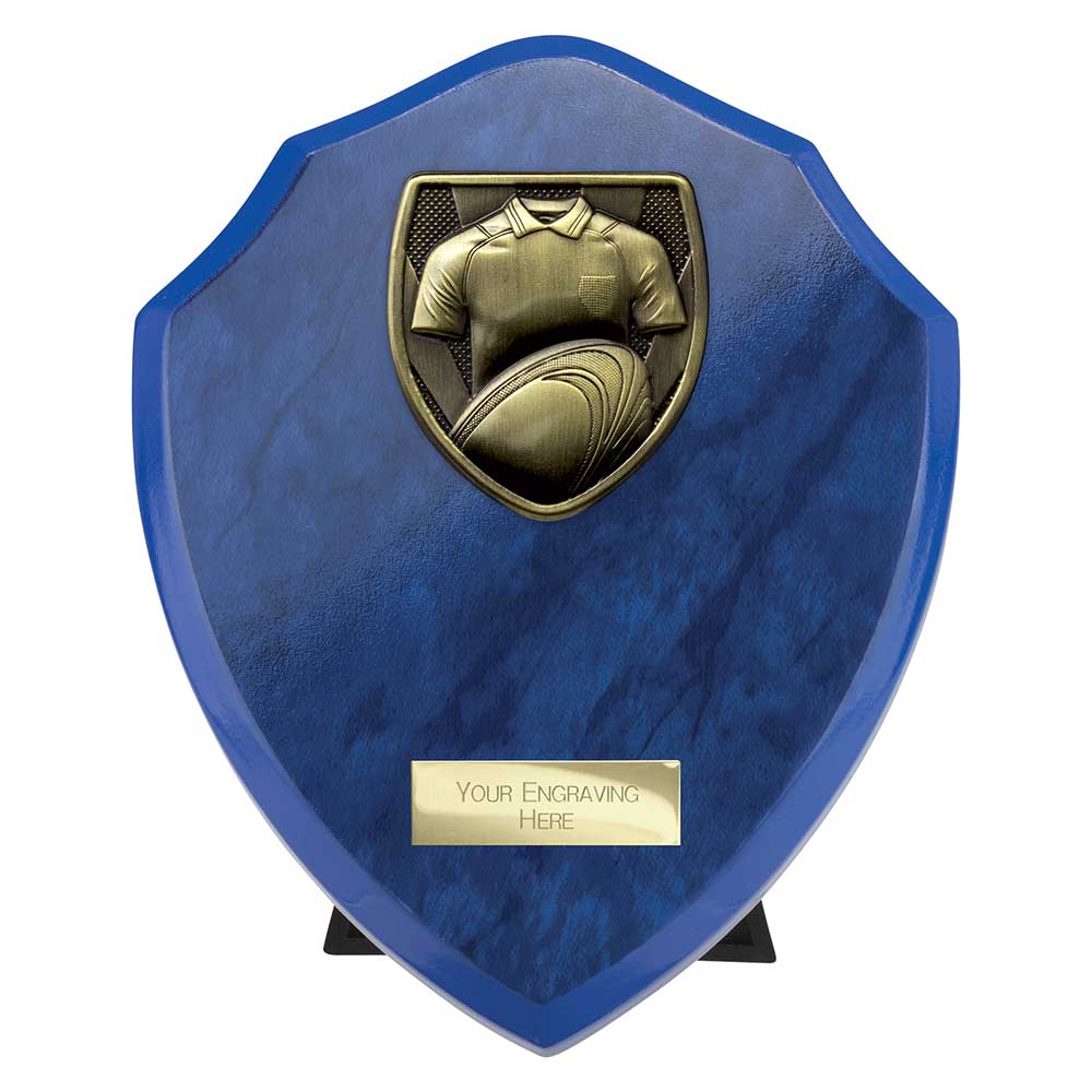 Cobra Shield Rugby Shirt & Ball Award Azure Blue 175mm