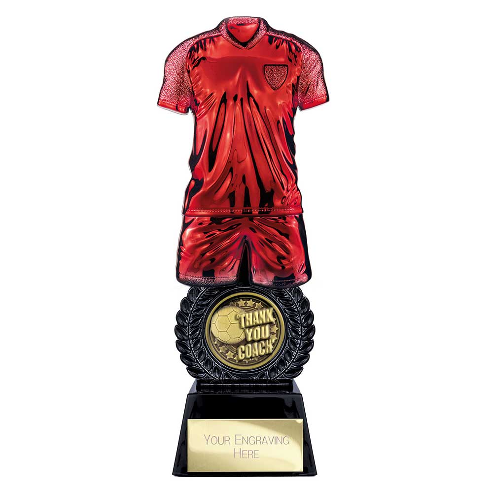 Intensity Football Thank You Coach Award Red & Carbon Black 260mm