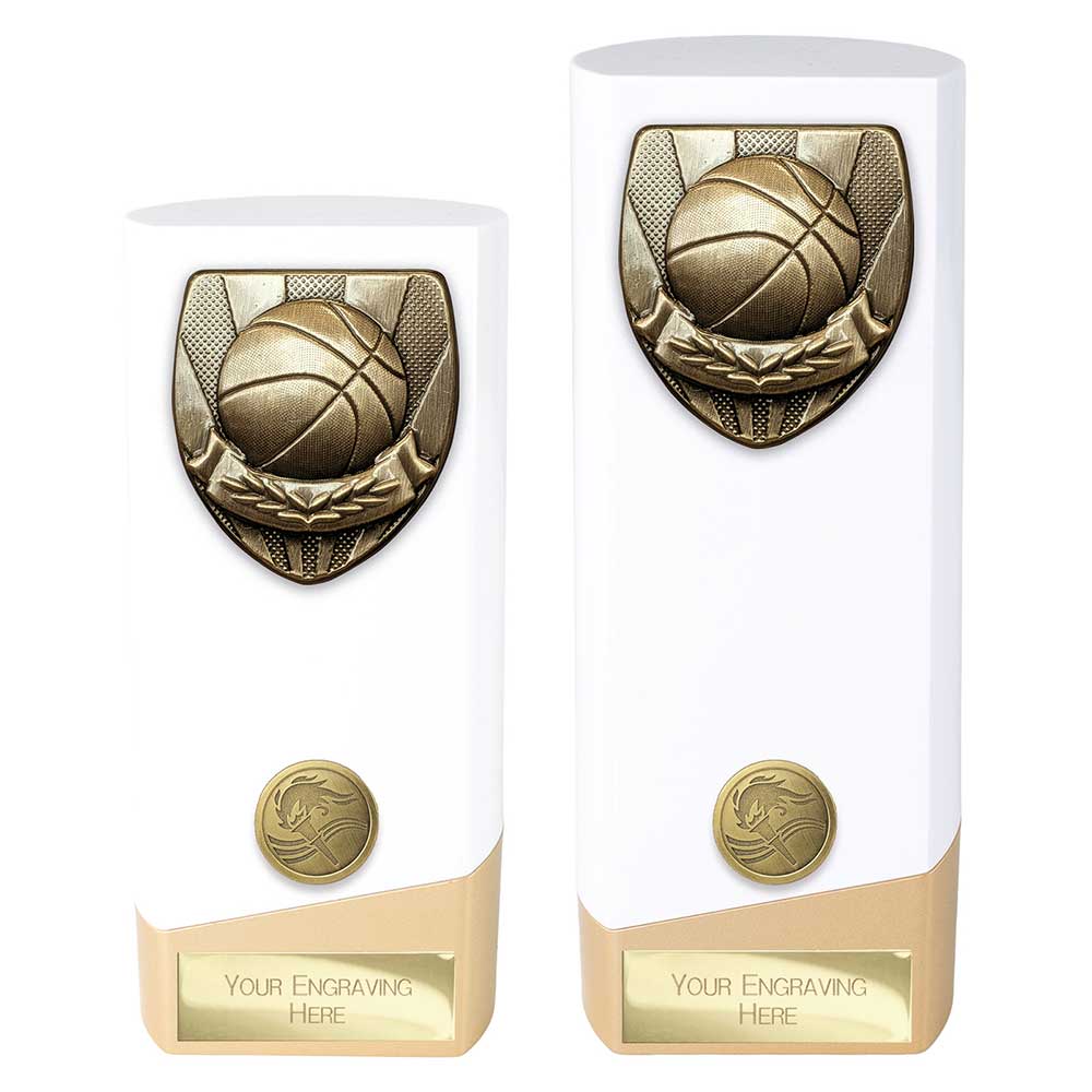 Prime Cobra Basketball Award White & Gold 190mm