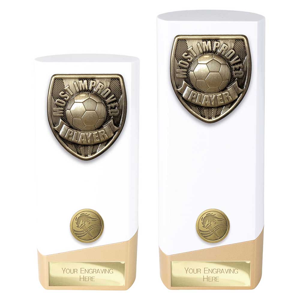 Prime Cobra Most Improved Player Award White & Gold 160mm