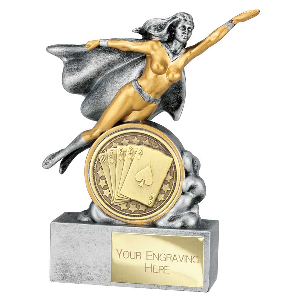 Hero Female Cards Award Antique Silver 140mm
