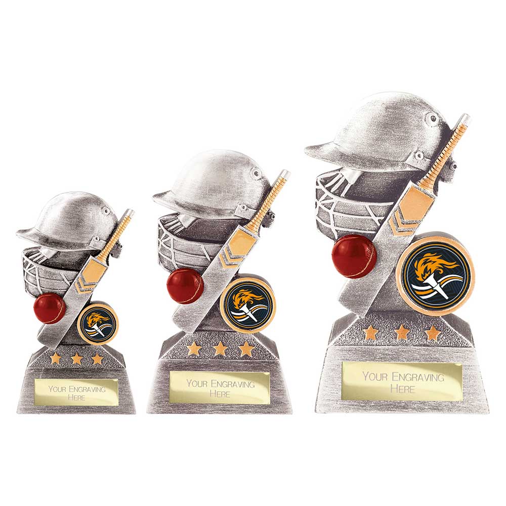 Smash Cricket Award Antique Silver & Gold 160mm