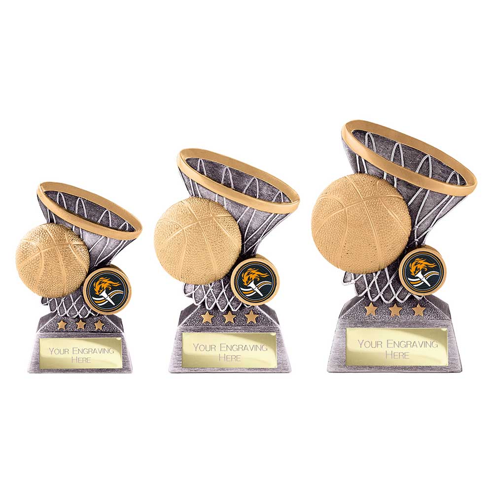 Smash Basketball Award Antique Silver & Gold 160mm