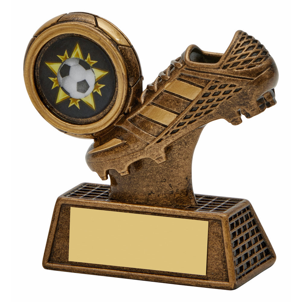Antique Gold Resin Football Boot 80mm