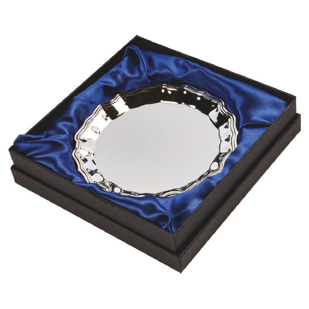 Nickel Plated Salver (In Presentation Case) 150mm