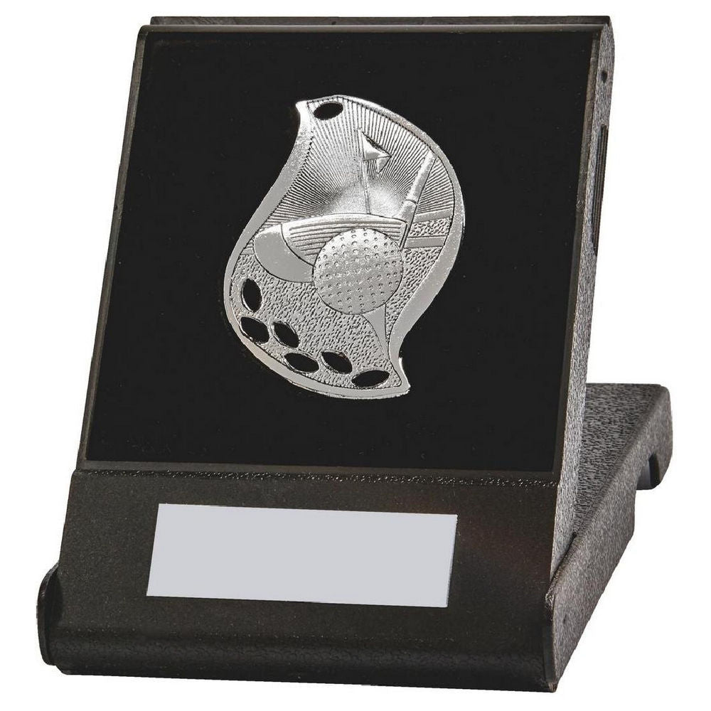 Flame Golf Medal in Case (Silver) 50mm