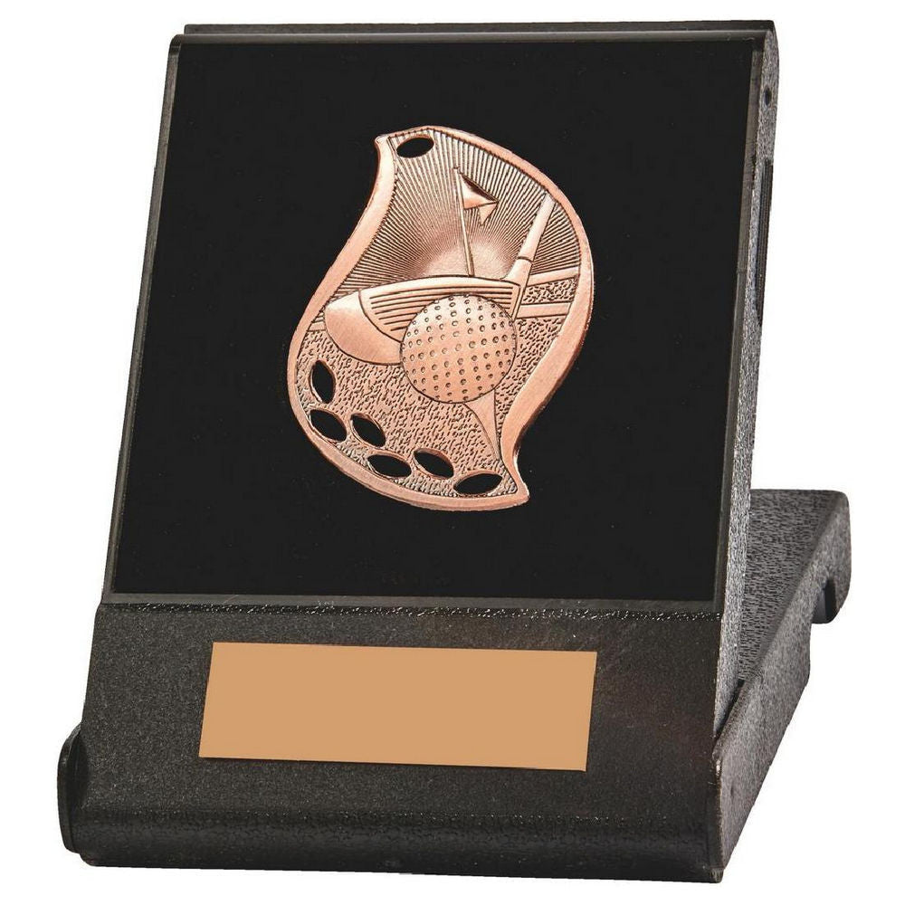 Flame Golf Medal in Case (Bronze) 50mm
