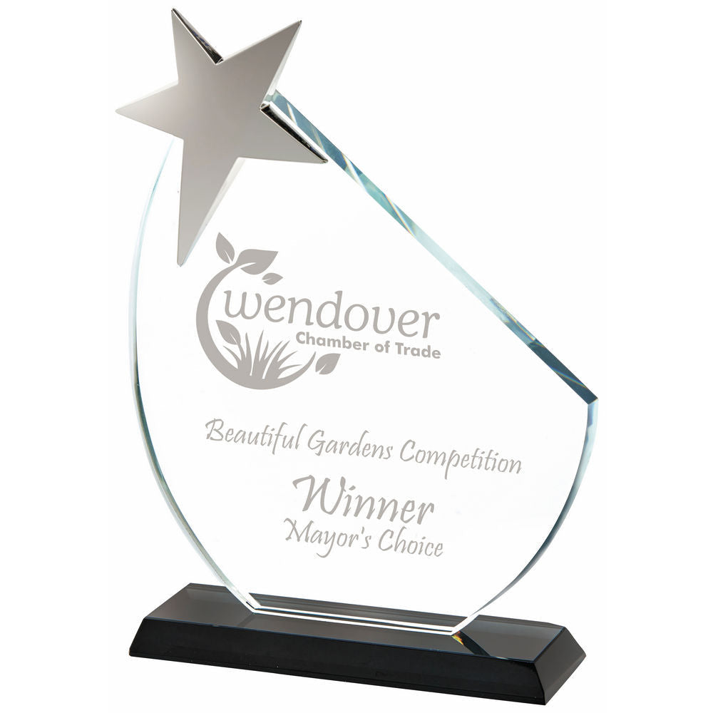 Crystal Star Award With Black Base (In Presentation Case) 180mm