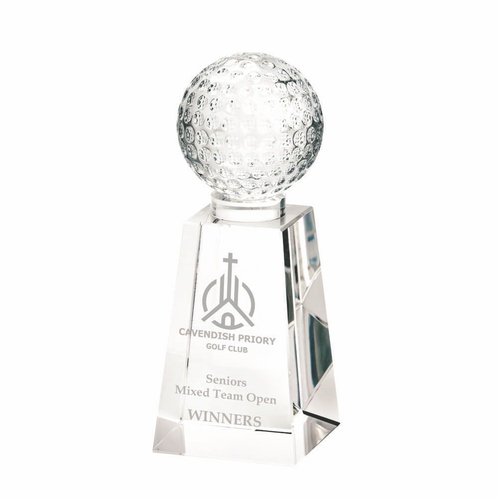 Crystal Golf Ball Column (In Presentation Case) 160mm