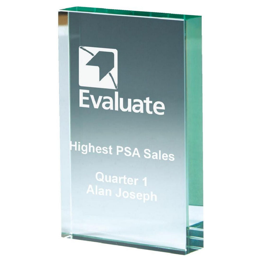 Premium Jade Glass Block Award (In Presentation Case) 100mm
