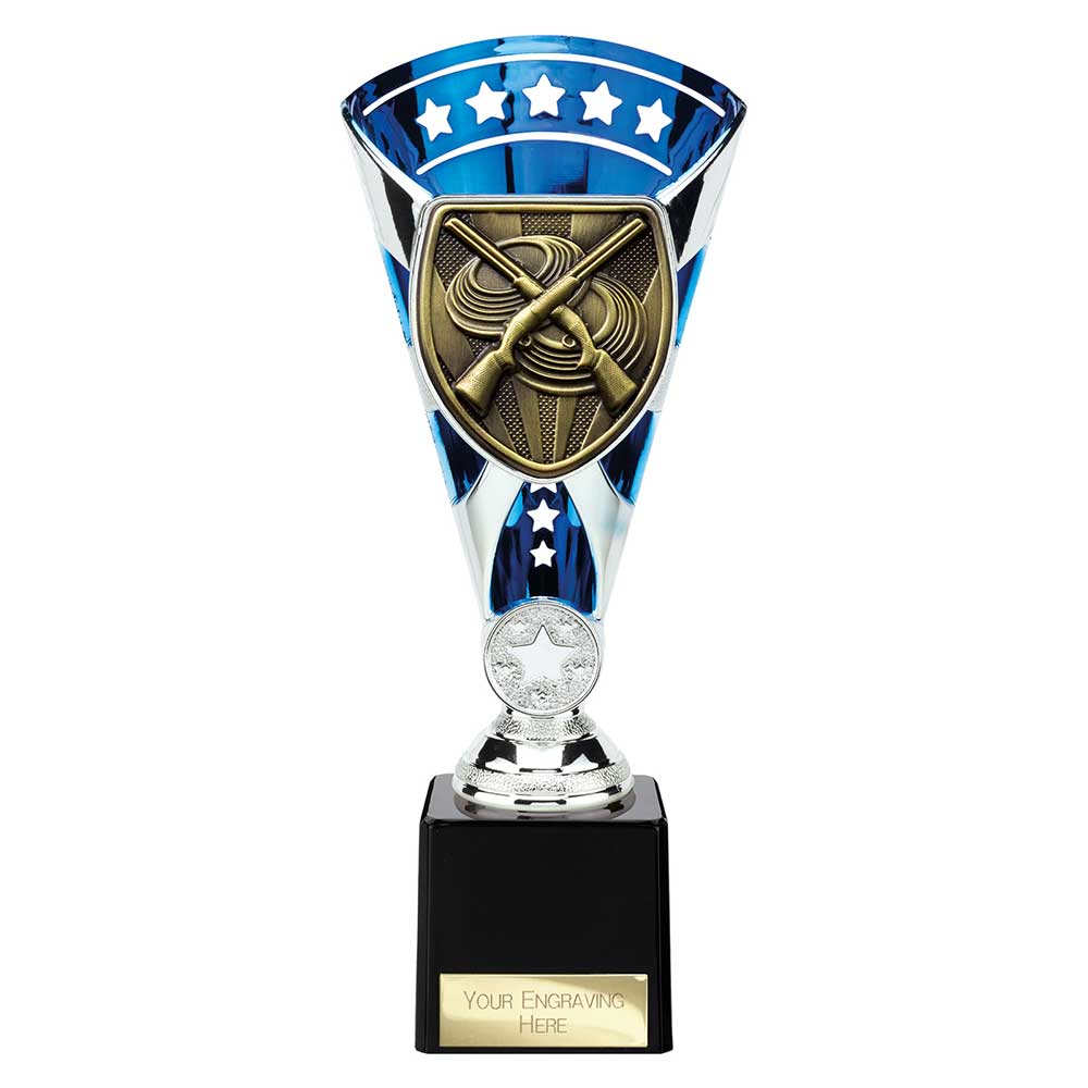 Cobra Star Cup Clay Pigeon Shooting Silver & Blue 230mm