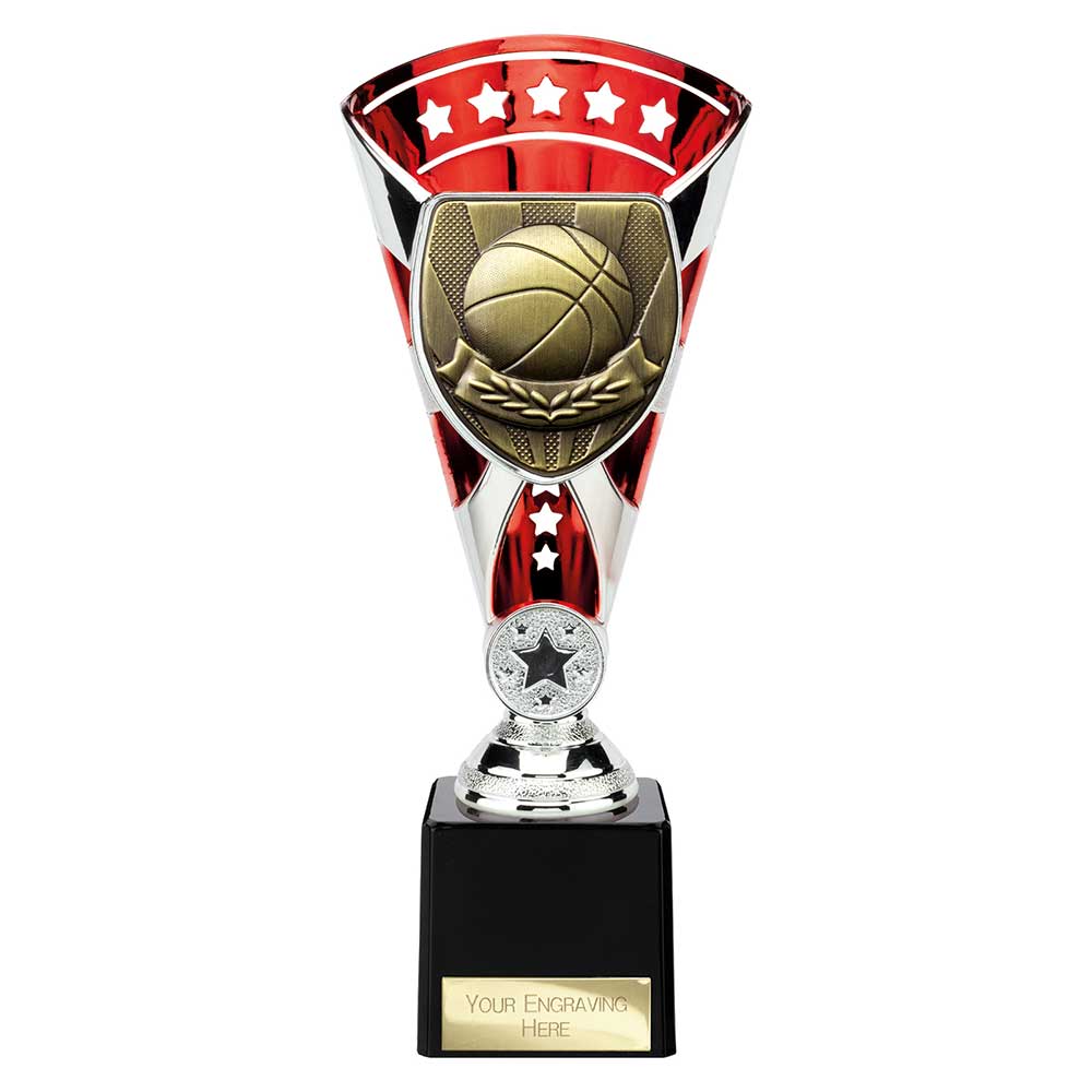 Cobra Star Cup Basketball Silver & Red 230mm