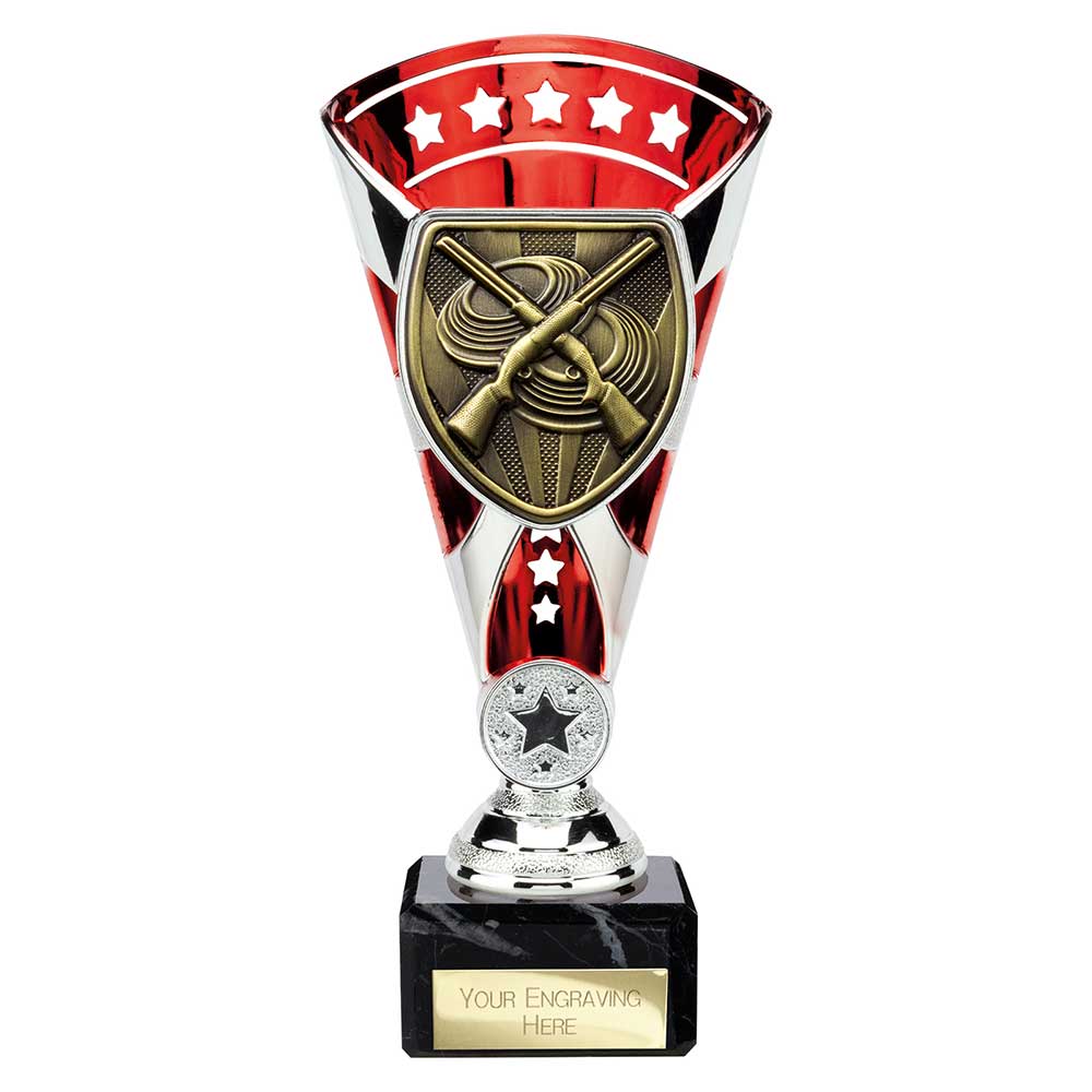 Cobra Star Cup Clay Pigeon Shooting Silver & Red 210mm