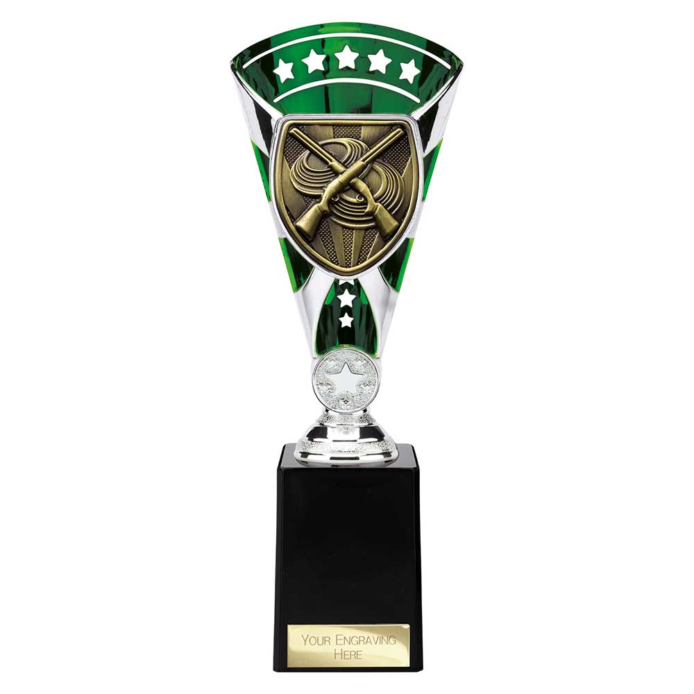 Cobra Star Cup Clay Pigeon Shooting Silver & Green 255mm
