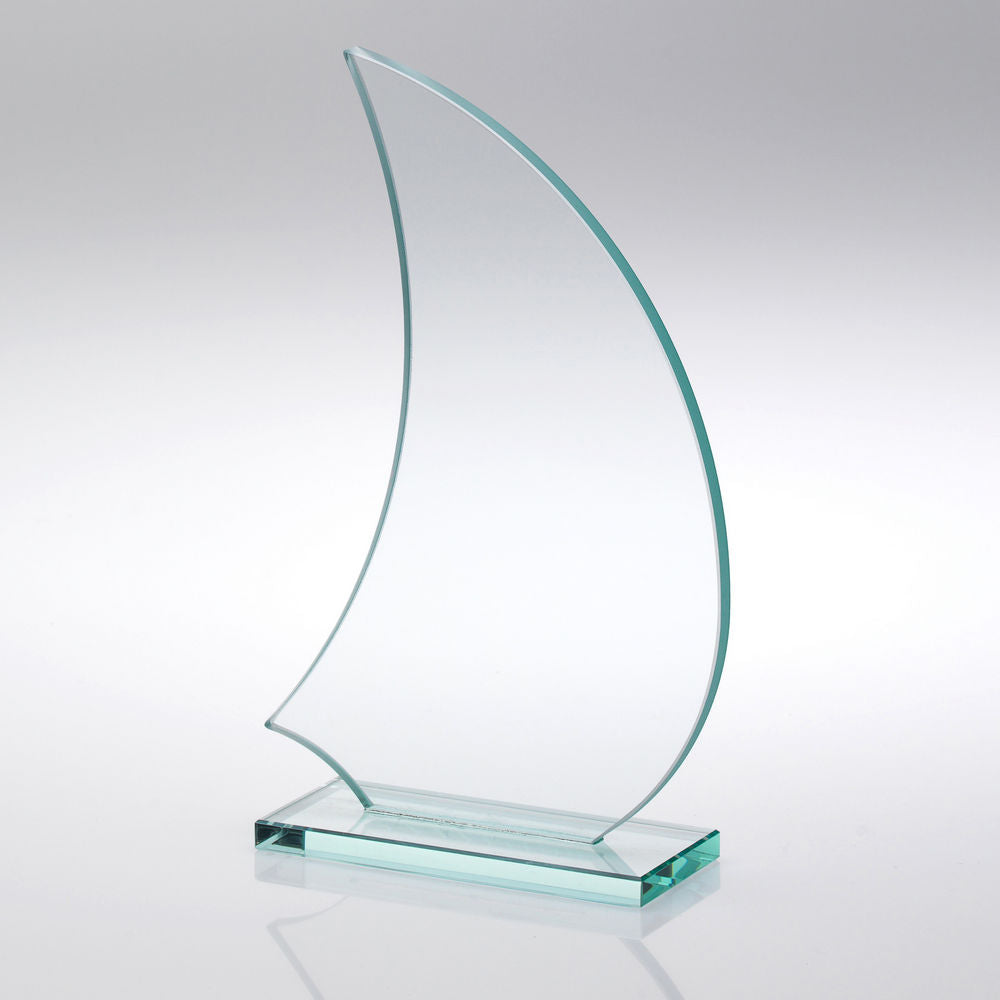 JADE GLASS SAIL PLAQUE (6mm THICK) - 7.25in